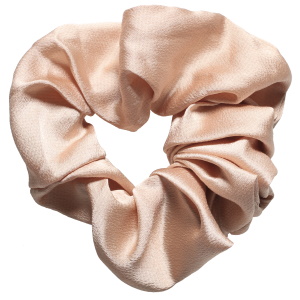 Chouchou élastique pour cheveux en textile satiné de couleur.