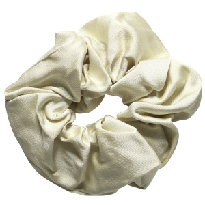 Chouchou élastique pour cheveux en textile satiné de couleur.