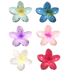 Pince pour cheveux en forme de fleur. 6 coloris différents. Vendu à l'unité. Votre préférence en commentaire.