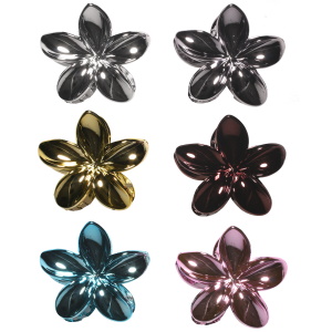 Pince pour cheveux en forme de fleur. 6 coloris différents. Vendu à l'unité. Votre préférence en commentaire.