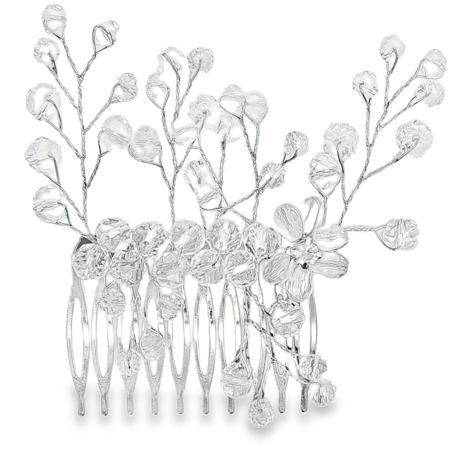 Cet ornement pour cheveux exquis allie délicatesse et éclat.<br/>Des cristaux finement disposés forment des motifs floraux et des branches scintillantes, fixés sur un peigne argenté.<br/>Parfait pour sublimer une coiffure de mariage ou apporter une touche sophistiquée à une tenue de soirée, cet accessoire illumine avec raffinement. Perle Adolescent Adulte Femme Fiançailles Fille Fleurs Indémodable Mariage Nature Cet ornement pour cheveux exquis allie délicatesse et éclat.<br/>Des cristaux finement disposés forment des motifs floraux et des branches scintillantes, fixés sur un peigne argenté.<br/>Parfait pour sublimer une coiffure de mariage ou apporter une touche sophistiquée à une tenue de soirée, cet accessoire illumine avec raffinement. Perle Adolescent Adulte Femme Fiançailles Fille Fleurs Indémodable Mariage Nature