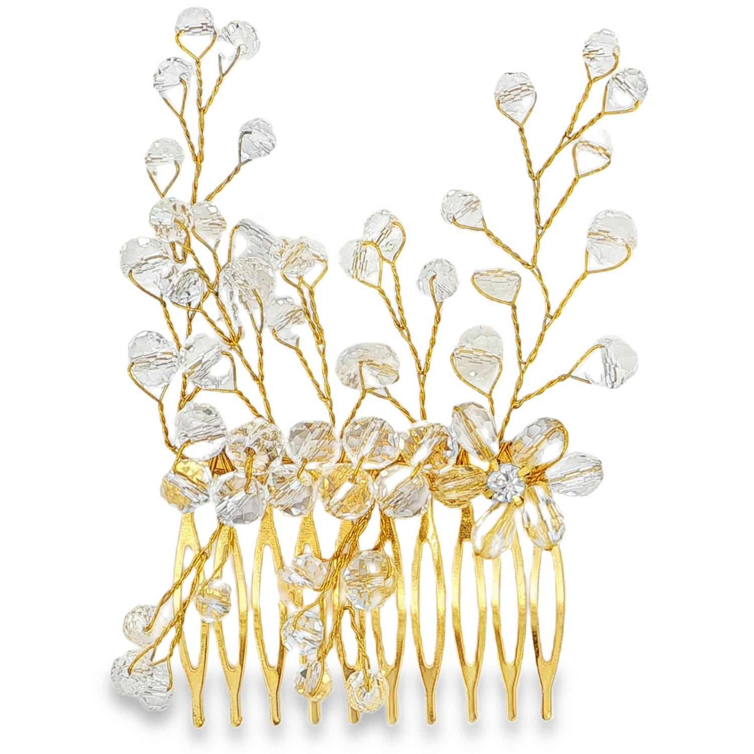 Cet ornement pour cheveux exquis allie délicatesse et éclat.<br/>Des cristaux finement disposés forment des motifs floraux et des branches scintillantes, fixés sur un peigne doré.<br/>Parfait pour sublimer une coiffure de mariage ou apporter une touche sophistiquée à une tenue de soirée, cet accessoire illumine avec raffinement. Perle Adolescent Adulte Femme Fiançailles Fille Fleurs Indémodable Mariage Nature Cet ornement pour cheveux exquis allie délicatesse et éclat.<br/>Des cristaux finement disposés forment des motifs floraux et des branches scintillantes, fixés sur un peigne doré.<br/>Parfait pour sublimer une coiffure de mariage ou apporter une touche sophistiquée à une tenue de soirée, cet accessoire illumine avec raffinement. Perle Adolescent Adulte Femme Fiançailles Fille Fleurs Indémodable Mariage Nature