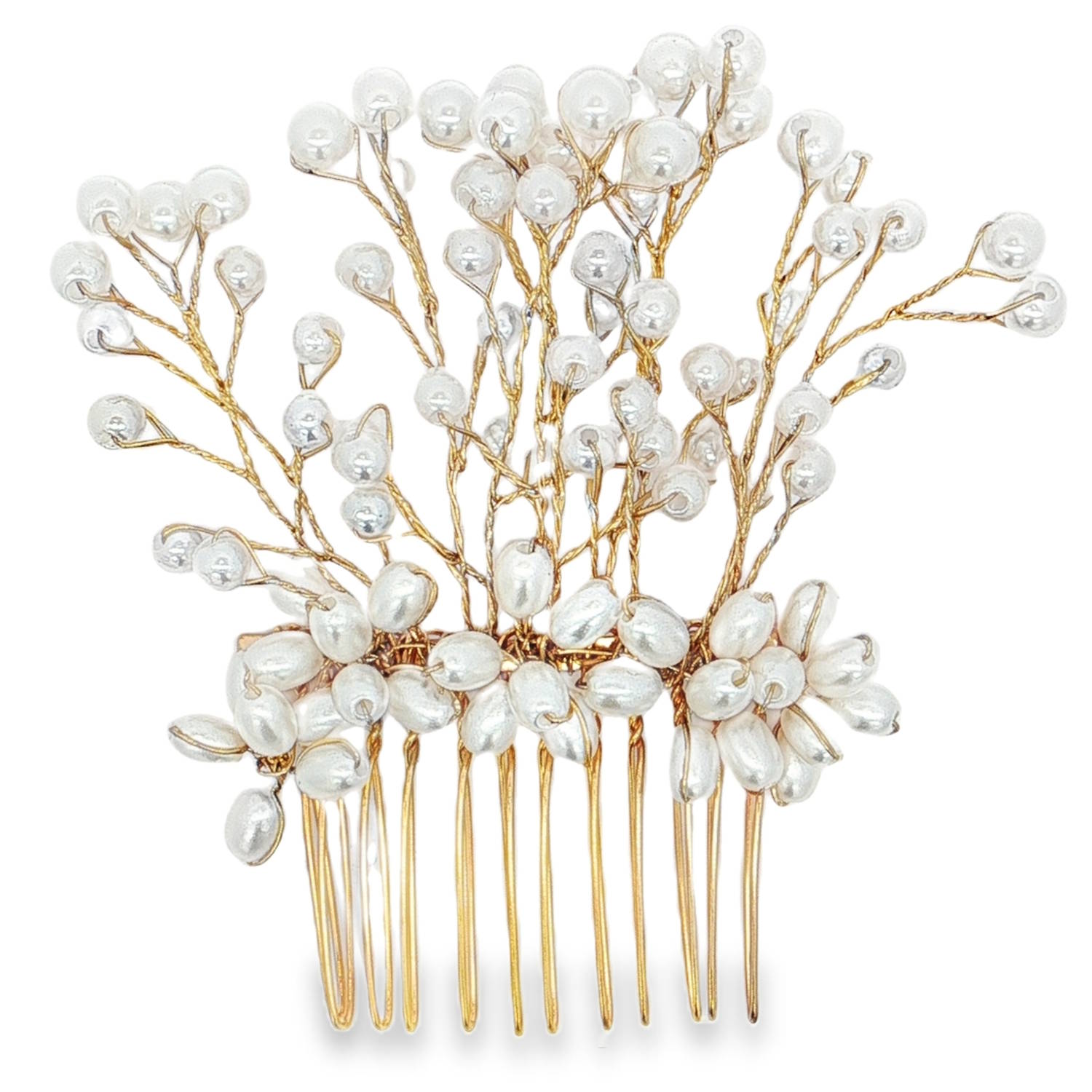 Sublime peigne orné de délicates perles rondes, évoquant un bouquet de fleurs précieuses.<br/>La monture en métal doré souligne l'éclat naturel des perles, apportant une touche de sophistication à votre coiffure.<br/>Parfait pour sublimer votre style lors d'occasions spéciales ou pour ajouter une touche d'élégance au quotidien. Perle Adolescent Adulte Femme Fiançailles Fille Fleurs Indémodable Mariage Nature Sublime peigne orné de délicates perles rondes, évoquant un bouquet de fleurs précieuses.<br/>La monture en métal doré souligne l'éclat naturel des perles, apportant une touche de sophistication à votre coiffure.<br/>Parfait pour sublimer votre style lors d'occasions spéciales ou pour ajouter une touche d'élégance au quotidien. Perle Adolescent Adulte Femme Fiançailles Fille Fleurs Indémodable Mariage Nature
