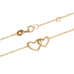 Bracelet cœurs entrelacés en plaqué or.