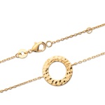 Bracelet avec cercle avec l'inscription Love addict en plaqué or.