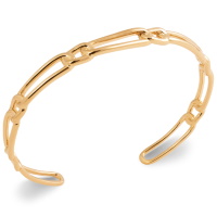 Bracelet jonc rigide au motif de chaîne en plaqué or jaune 18 carats.