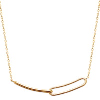 Collier composé d'une chaîne et d'un pendentif au motif de chaîne en plaqué or jaune 18 carats. Fermoir mousqueton avec anneaux de rappel à 40, 42 et 45 cm.