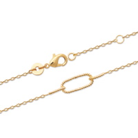 Bracelet composé d'une chaîne et d'un maillon en plaqué or jaune 18 carats. Fermoir mousqueton avec anneaux de rappel à 16 et 18 cm.