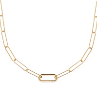 Collier composé d'une chaîne avec un maillon mousqueton en plaqué or jaune 18 carats.