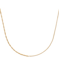 Collier composé d'une chaîne en partie torsadée en plaqué or jaune 18 carats. Fermoir mousqueton avec 5 cm de rallonge.