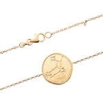 Bracelet avec motif de la constellation du signe du zodiaque Vierge (Virgo en latin) en plaqué or et oxydes de zirconium.