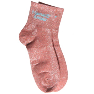 Paire de chaussettes en textile rose brillant avec le message Maman d'amour.