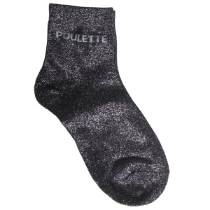 Paire de chaussettes scintillantes avec l'inscription Poulette.