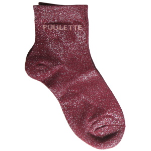 Paire de chaussettes scintillantes avec l'inscription Poulette.