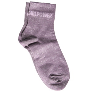 Paire de chaussettes scintillantes avec l'inscription Girl power.