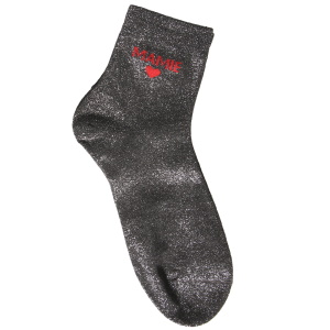 Paire de chaussettes scintillantes avec l'inscription Mamie et un coeur.
