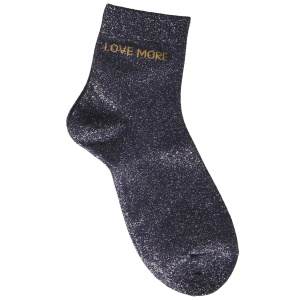 Paire de chaussettes scintillantes avec l'inscription Love more.