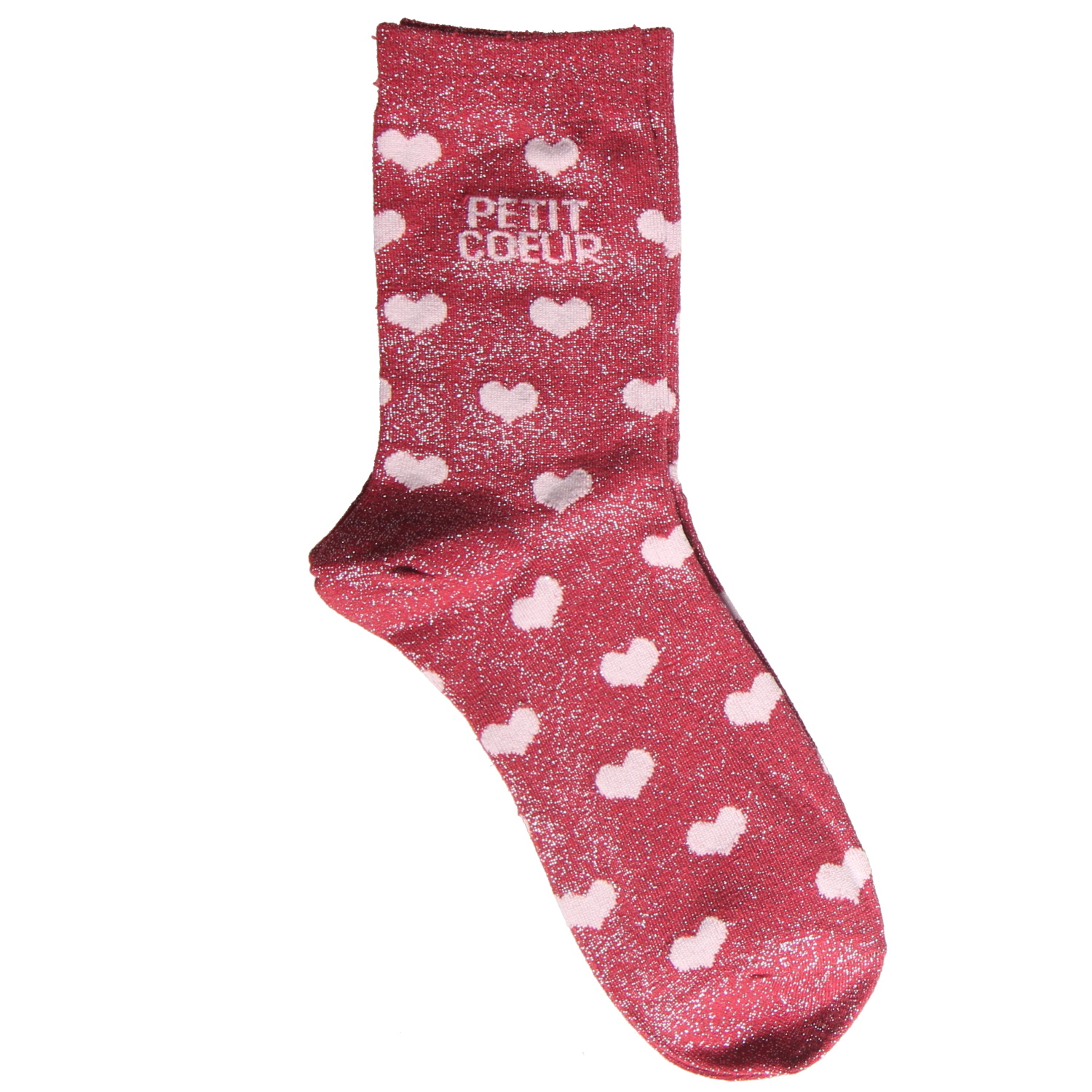 Paire de chaussettes montantes scintillantes avec l'inscription Petit cœur et avec des motifs de cœurs. Coeur Adolescent Adulte Amour Femme Fille Indémodable Message Paire de chaussettes montantes scintillantes avec l'inscription Petit cœur et avec des motifs de cœurs. Coeur Adolescent Adulte Amour Femme Fille Indémodable Message