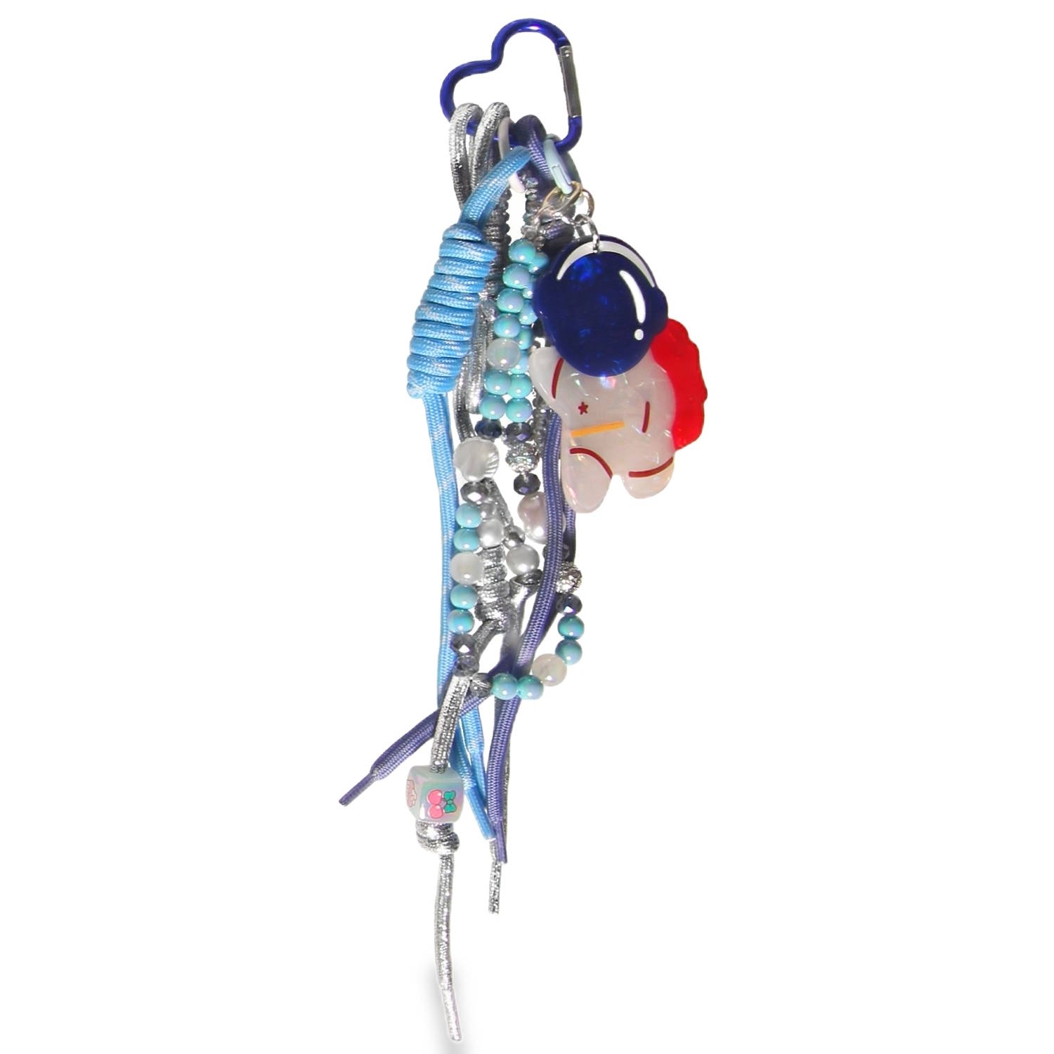 Ce porte-clés affiche un style éclectique et maximaliste, mélangeant des textures sportives et des éléments ludiques. C'est un accessoire volumineux conçu pour être accroché à un sac à main ou à un sac à dos.<br/>L'élément visuel principal est une figurine représentant un petit astronaute avec un casque bleu profond et un corps blanc translucide orné de détails rouges. Perle Adolescent Adulte Enfant Femme Fille Indémodable Personnage Ce porte-clés affiche un style éclectique et maximaliste, mélangeant des textures sportives et des éléments ludiques. C'est un accessoire volumineux conçu pour être accroché à un sac à main ou à un sac à dos.<br/>L'élément visuel principal est une figurine représentant un petit astronaute avec un casque bleu profond et un corps blanc translucide orné de détails rouges. Perle Adolescent Adulte Enfant Femme Fille Indémodable Personnage