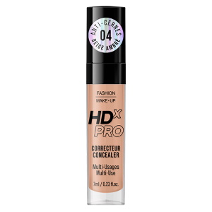Correcteur multi usages HDx Pro anti cernes teinte beige ambré. Le concealer HDx Pro est un correcteur à la couvrance impéccable, pour dissimuler les imperfections, contourer, illuminer et retoucher le teint. La texture douce et fluide de sa crème facilite son application en diminuant les imperfections. Elle illumine votre visage et reste agréable tout au long de la journée en vous offrant un teint satiné et naturel pour une peau impeccable. Son format tube facilite l'application et s'adapte à toutes les carnations grâce à sa large variété de teintes. Pour tous types de peaux.