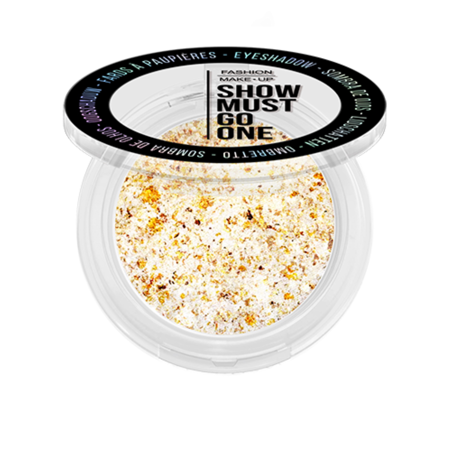 Ombre à paupières Show must go one Star White.<br/>Offrez-vous un regard de star avec un fini précieux emblématique avec nos ombres à paupières SHOW MUST GO ONE !<br/>Ombre à paupières pailletée avec forte concentration en pigments et adhérence impeccable pour un effet brillant 3D immédiat.<br/>Facile à appliquer - et à utilisation à sec seulement- cette ombre à paupières offre une texture soyeuse et légère enrichie en micro-particules réfléchissantes, pour un effet brillant extrême et une sensation agréable sur la peau. Adolescent Adulte Femme Fille Indémodable Ombre à paupières Show must go one Star White.<br/>Offrez-vous un regard de star avec un fini précieux emblématique avec nos ombres à paupières SHOW MUST GO ONE !<br/>Ombre à paupières pailletée avec forte concentration en pigments et adhérence impeccable pour un effet brillant 3D immédiat.<br/>Facile à appliquer - et à utilisation à sec seulement- cette ombre à paupières offre une texture soyeuse et légère enrichie en micro-particules réfléchissantes, pour un effet brillant extrême et une sensation agréable sur la peau. Adolescent Adulte Femme Fille Indémodable