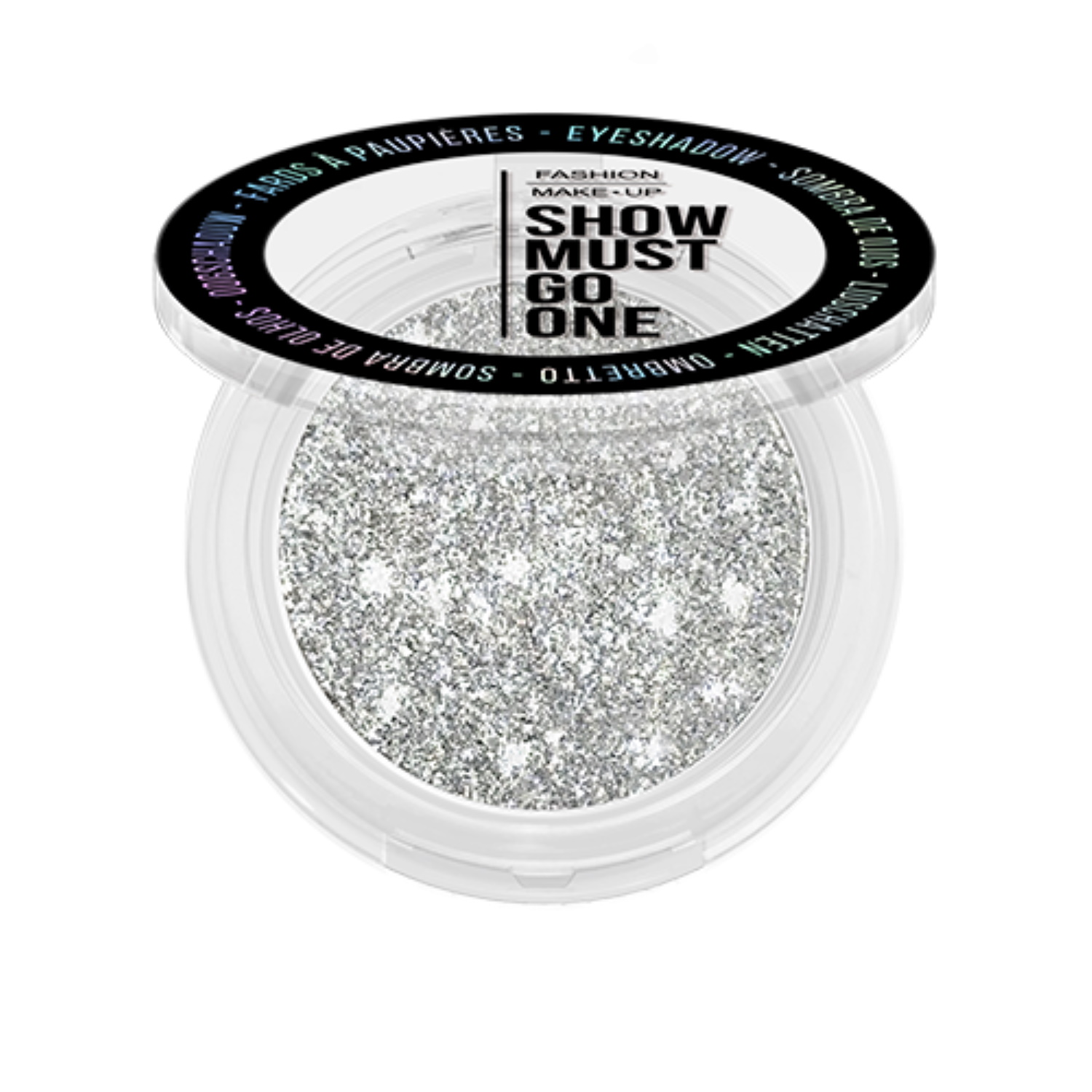 Ombre à paupières Show must go one Silver stone.<br/>Offrez-vous un regard de star avec un fini précieux emblématique avec nos ombres à paupières SHOW MUST GO ONE !<br/>Ombre à paupières pailletée avec forte concentration en pigments et adhérence impeccable pour un effet brillant 3D immédiat.<br/>Facile à appliquer - et à utilisation à sec seulement- cette ombre à paupières offre une texture soyeuse et légère enrichie en micro-particules réfléchissantes, pour un effet brillant extrême et une sensation agréable sur la peau. Adolescent Adulte Femme Fille Indémodable Ombre à paupières Show must go one Silver stone.<br/>Offrez-vous un regard de star avec un fini précieux emblématique avec nos ombres à paupières SHOW MUST GO ONE !<br/>Ombre à paupières pailletée avec forte concentration en pigments et adhérence impeccable pour un effet brillant 3D immédiat.<br/>Facile à appliquer - et à utilisation à sec seulement- cette ombre à paupières offre une texture soyeuse et légère enrichie en micro-particules réfléchissantes, pour un effet brillant extrême et une sensation agréable sur la peau. Adolescent Adulte Femme Fille Indémodable