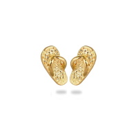 Boucles d'oreilles puces en forme de sandale en plaqué or jaune 18 carats.