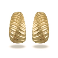 Boucles d'oreilles créoles ouvertes en plaqué or jaune 18 carats.
