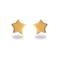 Boucles d'oreilles puces en forme d'étoile en plaqué or jaune 18 carats.