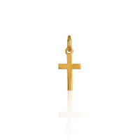 Pendentif en forme de croix en plaqué or jaune 18 carats.