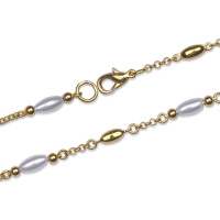 Bracelet en plaqué or jaune 18 carats et perles d'imitation.