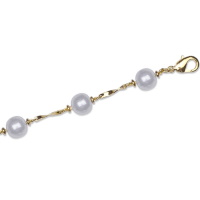 Bracelet composé d'une chaîne en plaqué or jaune 18 carats et perles d'imitation.