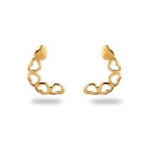 Boucles d'oreilles pendantes avec cœurs en plaqué or jaune 18 carats.
