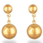 Boucles d'oreilles pendantes avec boules en plaqué or.