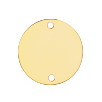 Pendentif médaille ronde pour chaîne en plaqué or jaune 18 carats.