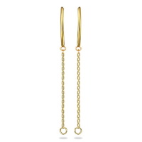 Boucles d'oreilles pendantes composées d'une barre et d'une chaînette en plaqué or jaune 18 carats.