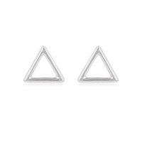 Boucles d'oreilles puces en forme de triangle en argent 925/000 rhodié.