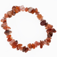 Bracelet élastique composé de véritables pierres d'agate rouge.