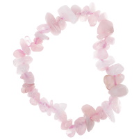 Bracelet élastique composé de véritables pierres de quartz rose.