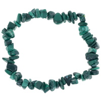 Bracelet élastique composé de véritables pierres de malachite.