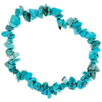 Bracelet élastique composé de véritables pierres turquoise.