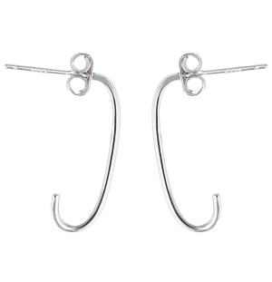 Boucles d'oreilles pendantes en argent 925 rhodié.