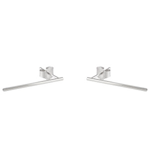 Boucles d'oreilles barres en argent  925 rhodié.