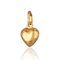 Pendentif en forme de cœur en plaqué or jaune 18 carats.