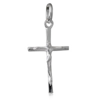 Pendentif Croix / Crucifix en argent 925/000 rhodié.