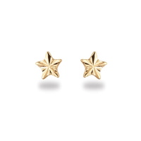 Boucles d'oreilles puces en forme d'étoile en plaqué or jaune 18 carats.