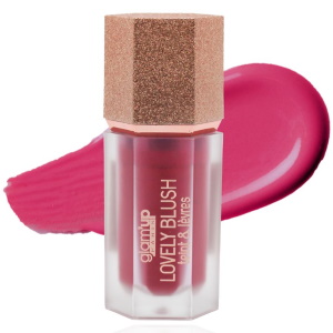 Blush liquide en gel pour lèvres et joues Lovely blush. Lovely blush liquide teint & lèvres 2 en 1 colore naturellement grâce à ses pigments. Blush 2-en-1 utilisable sur les joues et/ou les lèvres, avec une texture hydratante et fondante pour un teint lumineux.