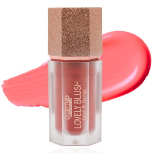 Blush liquide en gel pour lèvres et joues Lovely blush. Lovely blush liquide teint & lèvres 2 en 1 colore naturellement grâce à ses pigments. Blush 2-en-1 utilisable sur les joues et/ou les lèvres, avec une texture hydratante et fondante pour un teint lumineux.