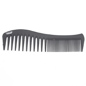 Peigne à cheveux en plastique noir. Sous la douche, dans le sac, en voyage..., ce peigne vous permet de démêler vos cheveux en toute circonstance et en douceur.