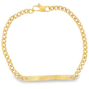 Rehaussez votre style avec cette gourmette bracelet chaîne en acier doré étincelant. Une pièce classique et intemporelle, idéale pour ajouter une touche de luxe discret à votre quotidien. Son design soigné et sa finition brillante en font un accessoire incontournable pour compléter votre collection de bijoux.